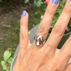 Vintage 1980s handmade boho ring. Size 5 - 6